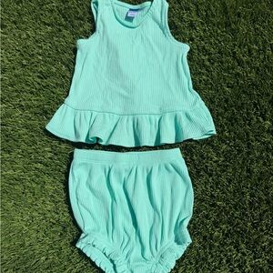 Old Navy Turquoise Ribbed 2-Piece Set Girls 18–24M